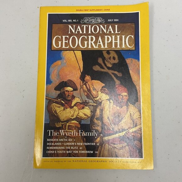 National Geographic Magazine July 1991 Vintage Vol. 180 No. 1 The Wyeth Family - Picture 1 of 4